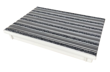 ACO Bodenwanne 60 x 40cm mit Einlage Rips grau und Gummiprofil grau und Wasserwaage